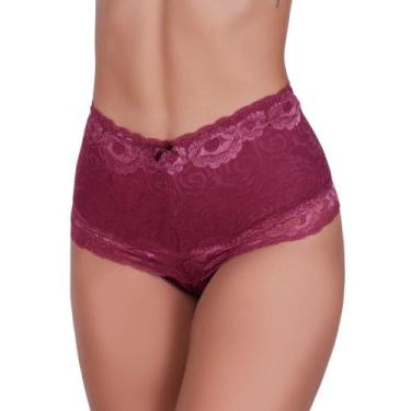 Imagem de Cinta de Algodão com Detalhe em Renda Calcinha Cós Alto Modeladora Kar