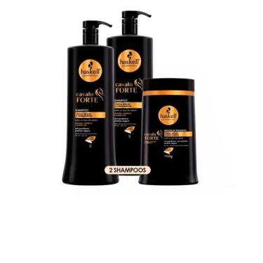 Imagem de Kit Haskell Cavalo Forte 02 Shampoo 1 Litro + Máscara 900g - Força Bri