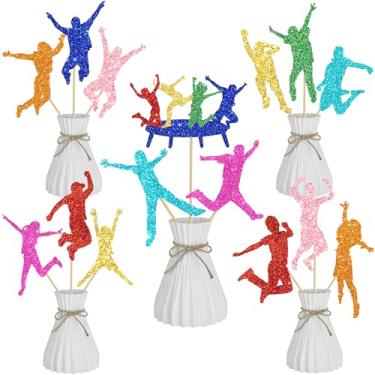 Imagem de Jump Trampoline Party Centerpiece Sticks Glitter Jump Birthday Party Decorations Colorful Jump Trampoline Table Toppers for Boys Girl Jump Theme Birthday Party Favors Supplies
