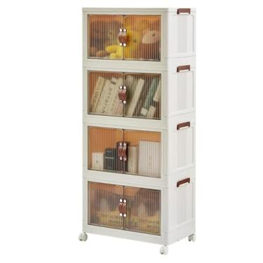 Imagem de Armario Organizador 4 Andares Dobravel Empilhavel Organizaçao Decoraçao Quarto Sala Lavanderia Cozinha Banheiro Multiuso