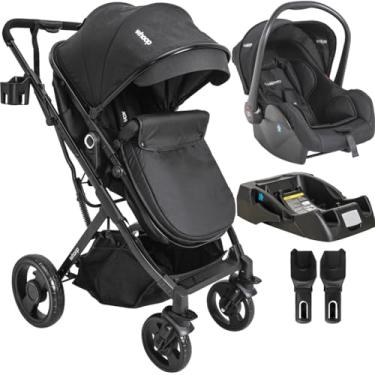 Imagem de Carrinho de Bebe Kiddo Vox II com Bebe Conforto e Base Preto
