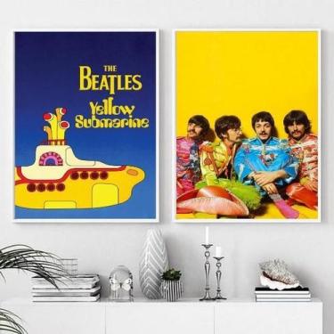Imagem de Kit 2 Quadros Beatles Yellow Submarine 33X24Cm - Quadros On-Line