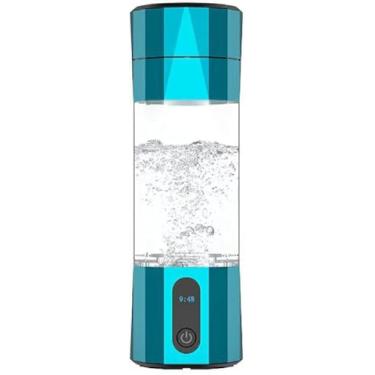 Imagem de Garrafa De água De Hidrogênio 208ml Pem Gerador De Hidrogênio De Eletrólise 6000-8000 Ppb Máquina Ionizadora Recarregável Portátil Com Display Led, Para Fitness De Viagem Em Casa, Blue