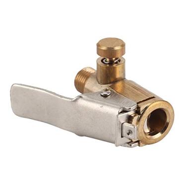 Imagem de lyrlody Adaptador do Inflador de Pneus Chuck Chuck Air Bomba Connector de Inflação Rápida Planejada para Motocicleta de Carro Com Botão de Deflação Lateral de Rosca Externa Valve