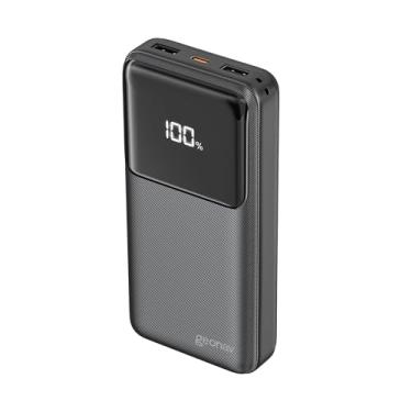 Imagem de Geonav Power Bank, Carregador Portátil Universal 20.000mAh, Carga rápida, 2 saídas USB-A (até 18W quick charge) e 1 USB-C (até 20W Power Delivery), Led Indicador de Bateria, PB20K20W1PBK, Preto