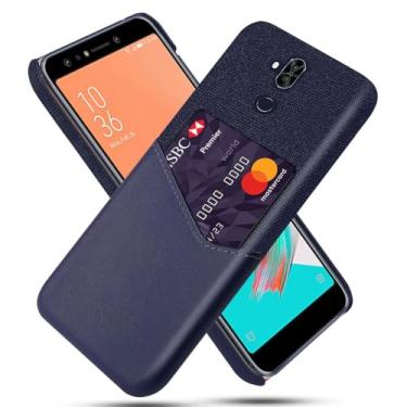 Imagem de Capa para asus Zenfone 5 Lite ZC600KL,Tela e tampa de couro PU,Antideslizante,360°cobertura completa à prova de choque com 1 slot de cartão atrás,Prevenção de queda-Blue