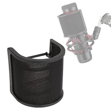Imagem de Para HypherX QuadCast S Filtro Pop - Microfone Para-brisas Capa de Microfone Camada de Malha de Metal Compatível com HyperX QuadCast S Mic, Acessórios para Microfone