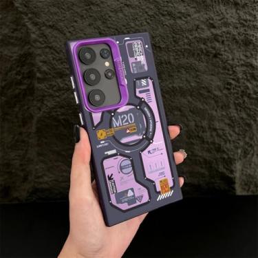 Imagem de MVVKKY para Samsung S24 Plus Luxury Circuit Board Phone Case Pc Plating Cover (para Samsung S24 Plus/Purple M20JX)