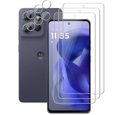 Imagem de UZWZW Pacote com 3 protetores de tela para Motorola Moto G Power 5G 2025 vidro temperado com protetor de lente de câmera, antiarranhões, HD Clear