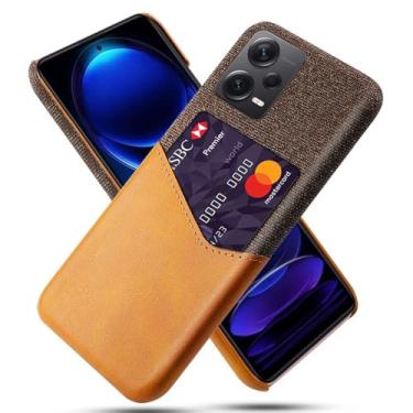 Imagem de Capa para Xiaomi Redmi Note 12 PRO,Tela e tampa de couro PU,Antideslizante,360°cobertura completa à prova de choque com 1 slot de cartão atrás,Prevenção de queda-Brown