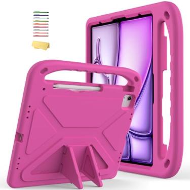 Imagem de UUcovers Capa infantil para iPad Air 33.0 cm M2 2024 com suporte/alça/caneta stylus porta-lápis, leve, macio, EVA, resistente, à prova de choque, resistente, dobrável, para meninas e meninos, linda