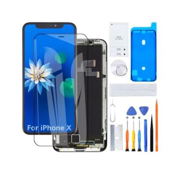 Imagem de Tela para iPhone X A1865 A1901 A1902 A1903 Substituição de tela LCD 3D Touch Full HD Touch Screen ID Digitalizador Montagem da moldura, adesivo à prova d'água, kits de reparo Novo
