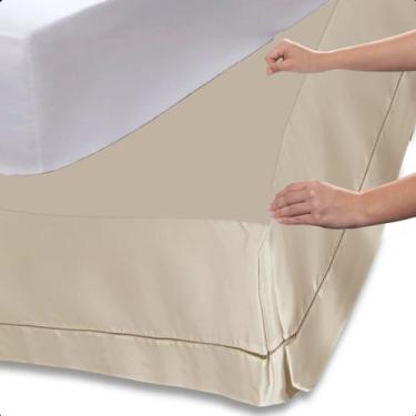 Imagem de Saia para Cama Box Queen Size Ponto Palito Encaixe Prático - Bia Enxov