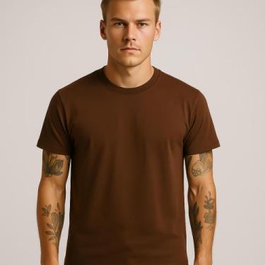 Imagem de Camiseta Preta Masculina Gola Redonda Lisa Casual Premium - Obstinate,