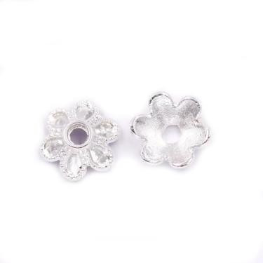 Imagem de Malahill Tampas de contas de excelente qualidade para fabricação de joias 100 peças 8 mm prata