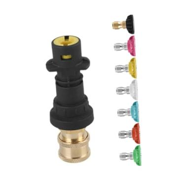 Imagem de ＡＷＨＡＯ Adaptador de lavadora de alta pressão com conexão rápida, peça de reposição resistente, acessórios, ferramenta de limpeza, encaixe de lavadora de alta, Conjunto de 7 Bicos