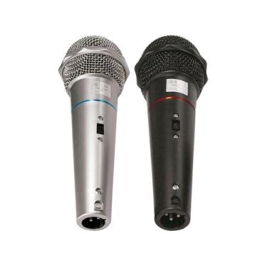 Imagem de Microfone Csr-505 Duplo Com Fio 1 Preto E 1 Prata