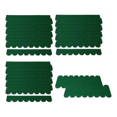 Imagem de Fancyes Folha de feltro para casa de bonecas, telhas de madeira autoadesivas, material de feltro grosso, tecido para artesanato e projetos de costura para, Verde