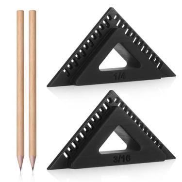 Imagem de Shimeyao 4 peças de ferramentas de marcação para portas e janelas de 3/16 e 1/10.2 cm com lápis de madeira para projetos de decoração de marcenaria