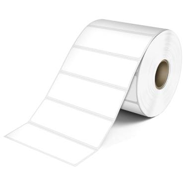 Imagem de L LIKED Etiqueta térmica direta de 7,6 cm x 2,5 cm, etiquetas de envio de código de barras perfuradas e compatíveis com impressoras Rollo, Zebra e outras impressoras de mesa (1 rolo, 1400 etiquetas)