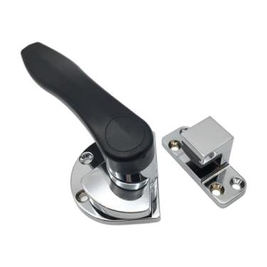 Imagem de Ioensy Fechadura para porta de armário de vapor, maçaneta de trava para porta de freezer, dobradiças de encaixe de ferragens resistentes para veículos de, Liga de Zinco para a Esquerda