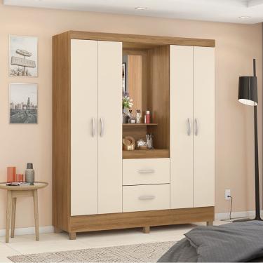 Imagem de Guarda Roupa Roupeiro Capelinha 04 Portas Lord Amêndola Touch Off White Demóbile