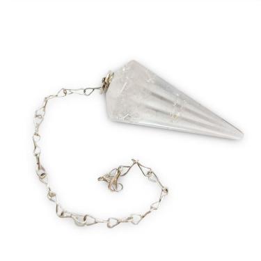 Imagem de Pêndulo Pedra de Cristal Lapidado Radiestesia Proteção 4 cm