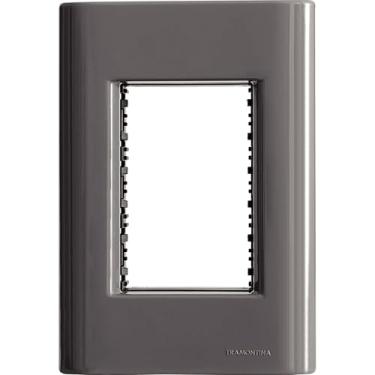 Imagem de Placa 3 Postos 4X2 Tramontina Giz Titânio Com Suporte