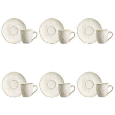 Imagem de Conjunto De Xícara De Cafezinho Com Pires 06 Peças Orgânico Vanilla Porto