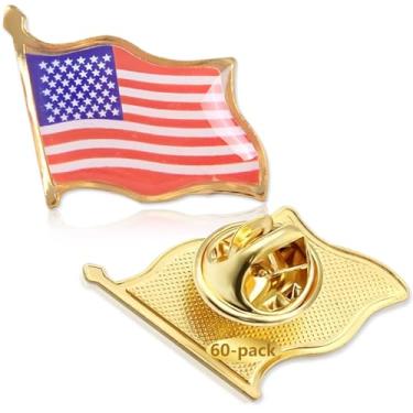 Imagem de Alfinetes de lapela de bandeira americana em massa, alfinetes patrióticos de metal para ternos, chapéus e mochilas, broche esmaltado da bandeira dos Estados Unidos para veteranos, 4 de julho, dia