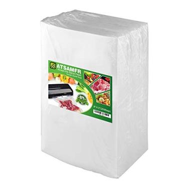 Imagem de ATSAMFR 200 sacos de selador a vácuo para alimentos com livre de BPA, resistente, ótimo para armazenamento a vácuo ou para cozimento Sous Vide, Branco, (200Count)Quart8x12