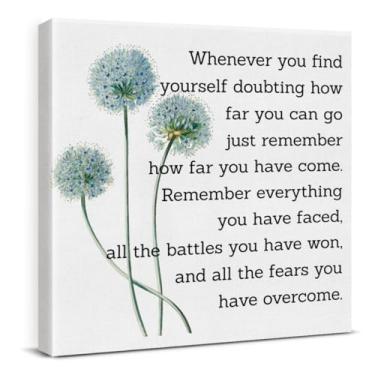 Imagem de Decoração de parede inspiradora, arte de parede com citações motivacionais, presente de decoração de formatura, pôsteres em tela emoldurados positivos, pintura para escritório, sala de aula, quarto