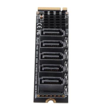 Imagem de Sonew Cartão de Adaptador Ultra-rápido PCIE M.2 para SATA3.0 | Leitor de Disco Rígido de Alta Velocidade Compatível Com OS X, Linux, | Inclui Dissipador de Calor para Desempenho Estável