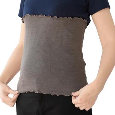 Imagem de Aquecedor de barriga Kinuya de seda Haramaki ultrafino e elástico, feito no Japão, carvão vegetal