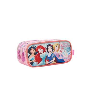 Imagem de Estojo Duplo Infantil Princesas Disney Bolsa Escolar Grande - Xeryus