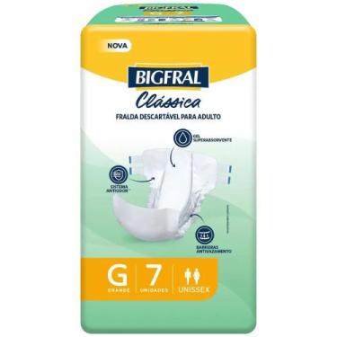 Imagem de Fralda Geriátrica Bigfral Clássica Tamanho G 7 Unidades
