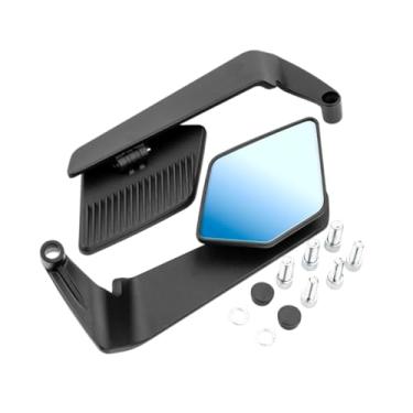 Imagem de Dynwave Espelhos retrovisores genéricos para motocicletas, espelho lateral universal com parafusos M8 e M10, Preto Azul