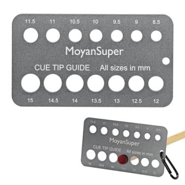 Imagem de MoyanSuper Medidor de ponta de taco de alumínio para bilhar – mede 8,5 mm a 15 mm de metal para piscina, sinuca, tacos leves e compactos (13 cm x 8,4 cm, 65 g)