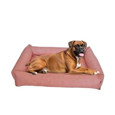 Imagem de Cama Para Cachorro Grande 100x87 Cm - ESCOLHA A COR - 100% Lavável e Resistente - Pet Querido (ROSA ECOTEC IMPERMEÁVEL)