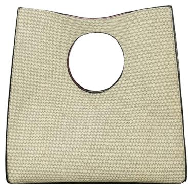 Imagem de KURGOOL Bolsas clutch de palha para mulheres, bolsas de mão de couro de tecido, bolsa de mão e bolsas de mão, bolsa de mão minimalista bolsa de praia, Quartzo cinza