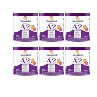 Imagem de Leite A2 Leite em Pó Integral Instantâneo, 380g, Rico em Vitaminas A, C e D, Ferro e Zinco, 6 Unidades