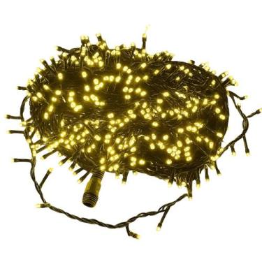 Imagem de Pisca Cordão Estrobo 30m 1200 LEDs Branco Quente 120 Flashs Externo - 
