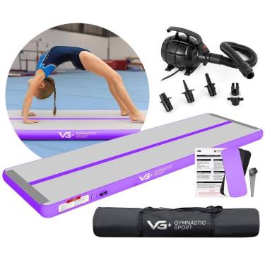 Imagem de Tapete Colchão Ginástica Inflável 3 Metros com Bomba Elétrica VG Plus Roxo 110v