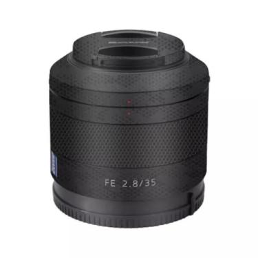 Imagem de Adesivo de câmera antiarranhões com tampa de lente para Sony FE 35 mm F2.8 decalque de película protetora 35 2,8 (preto mamãe)