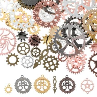 Imagem de Xindojuz Engrenagens Setampunk de 100 gramas, acessórios antigos Steampunk Decoração Metal Steam Punk Gear DIY Brincos Pingentes Berloques Rodas para Artesanato Joias Fazer Acessórios de Halloween