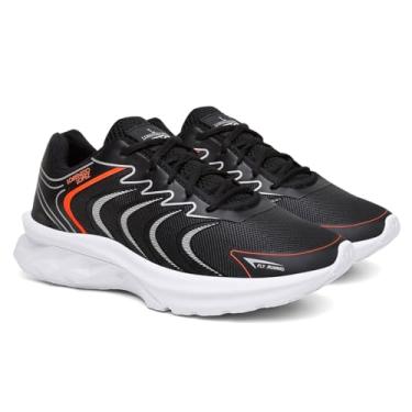 Imagem de Tênis Masculino Esportivo Verde Neon para Academia, Corrida, Caminhada – Super Leve, Confortável, Antiderrapante, Palmilha Ergonômica, Respirável, Design Moderno – Tamanhos 37 ao 45 – Estilo e Desempenho (Preto-Laranja, BR, Adulto, Numérico, 40)