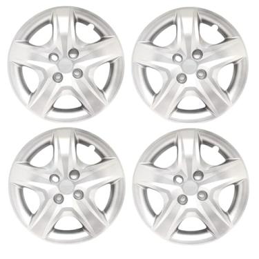 Imagem de Kit 4 Calota Aro 15 Compatível c/Roda Sandero Logan 2013 2019 - Prata