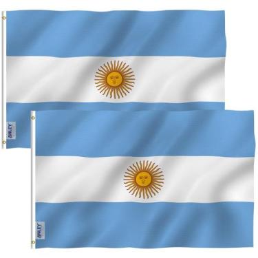 Imagem de Bandeira Anley Argentina, 90x150 cm, poliéster, pacote com 2
