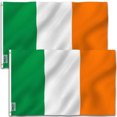 Imagem de Flag Anley Ireland, poliéster, 90x150cm, pacote com 2