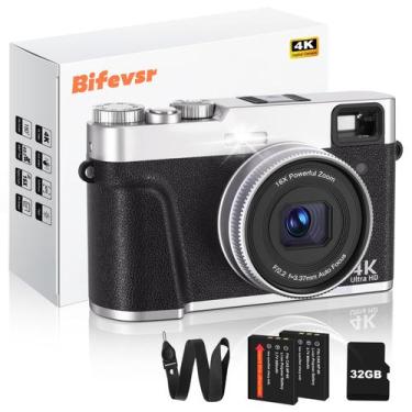 Imagem de Câmera digital Bifevsr 4K 48MP com cartão SD, visor e flash